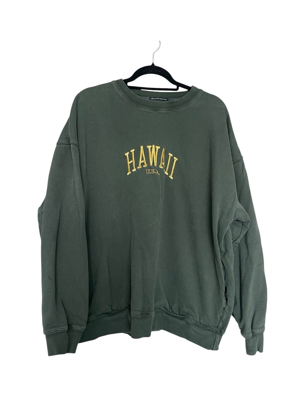 Brandy Melville Green 'Hawaii U.S.A.' Crewneck Sweatshirt